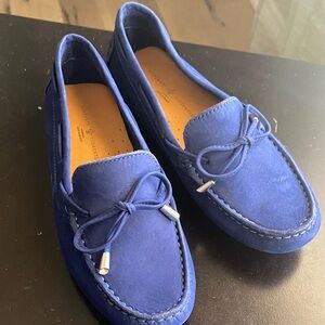 Mercanti Fiorentini Cobalt Suede Driving Moccasins